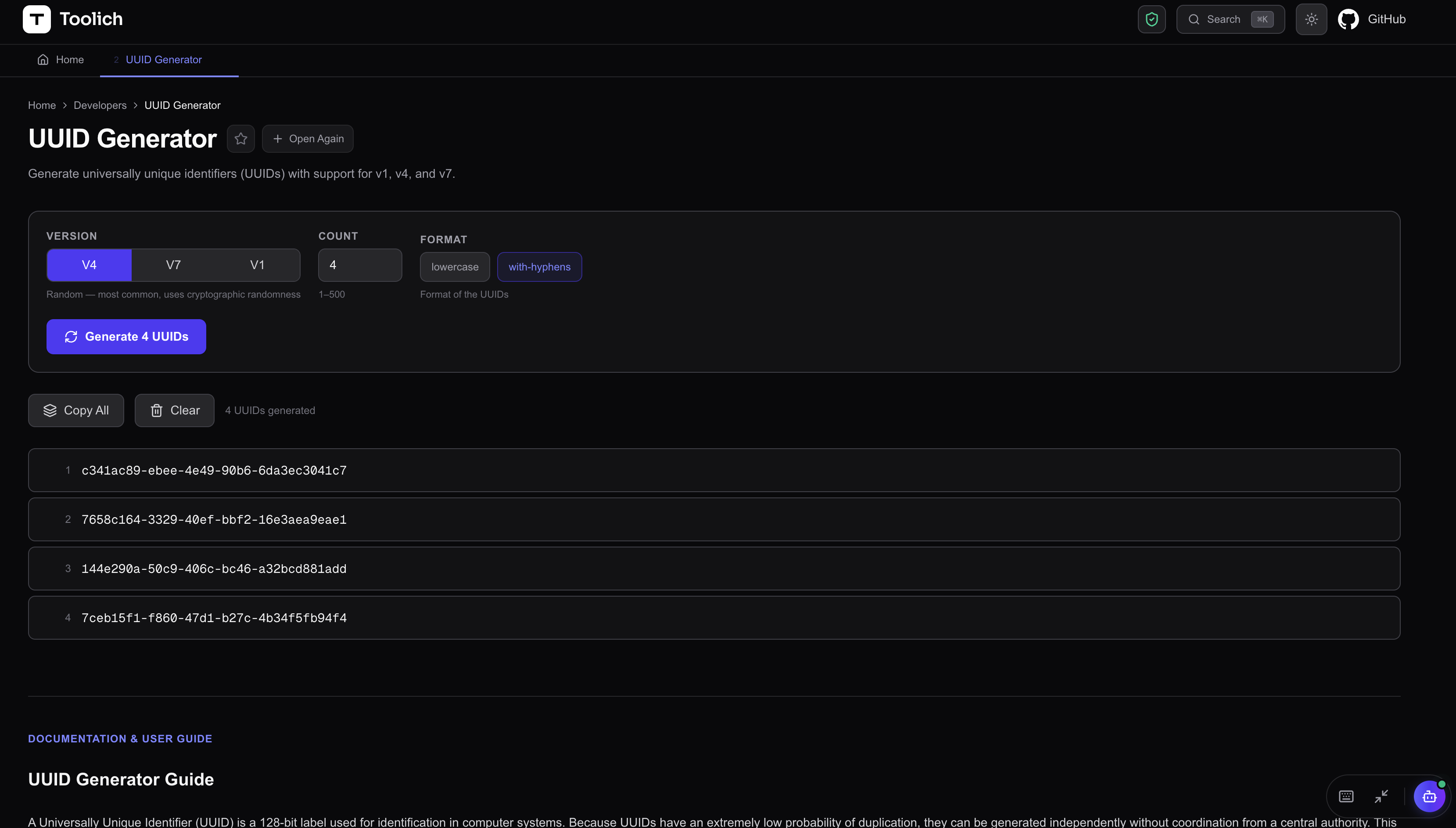 Cryptographically Secure UUID Generator — Generate UUID v4 and v1 Instantly